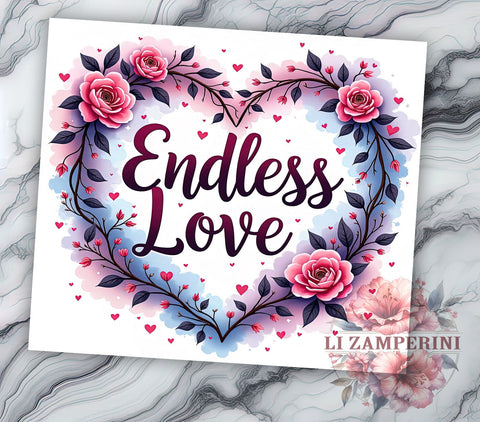 Valentines Day Tumbler, Endless Love Design, 20oz Tumbler PNG, Heart Pattern Tumbler, Love Sublimation, Cute Tumbler Design, Digital Download Tumbler Sublimation Li Zamperini 