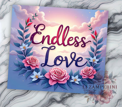 Valentines Day Tumbler, Endless Love Design, 20oz Tumbler PNG, Heart Pattern Tumbler, Love Sublimation, Cute Tumbler Design, Digital Download Tumbler Sublimation Li Zamperini 