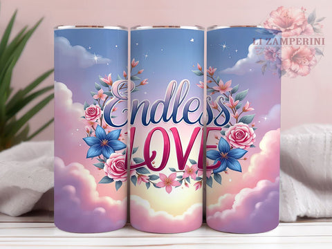 Valentines Day Tumbler, Endless Love Design, 20oz Tumbler PNG, Heart Pattern Tumbler, Love Sublimation, Cute Tumbler Design, Digital Download Tumbler Sublimation Li Zamperini 