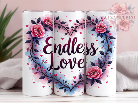 Valentines Day Tumbler, Endless Love Design, 20oz Tumbler PNG, Heart Pattern Tumbler, Love Sublimation, Cute Tumbler Design, Digital Download Tumbler Sublimation Li Zamperini 