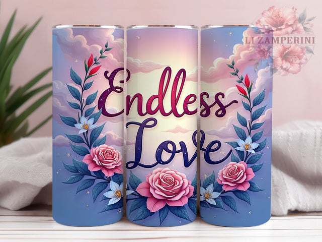 Valentines Day Tumbler, Endless Love Design, 20oz Tumbler PNG, Heart Pattern Tumbler, Love Sublimation, Cute Tumbler Design, Digital Download Tumbler Sublimation Li Zamperini 