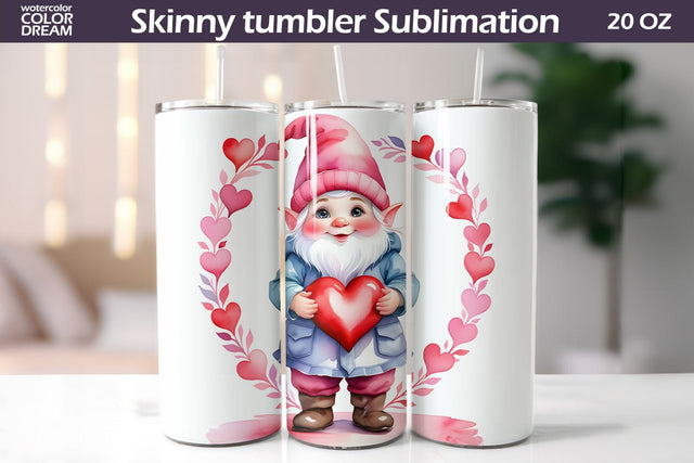 Valentines Day Tumbler Sublimation Sublimation WatercolorColorDream 