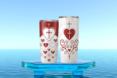 Valentine's Day Tumbler Wrap Design SVG Angelina750 