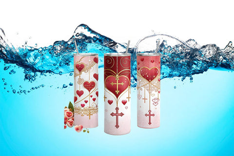 Valentine's Day Tumbler Wrap Design SVG Angelina750 