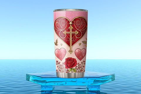 Valentine's Day Tumbler Wrap Design SVG Angelina750 