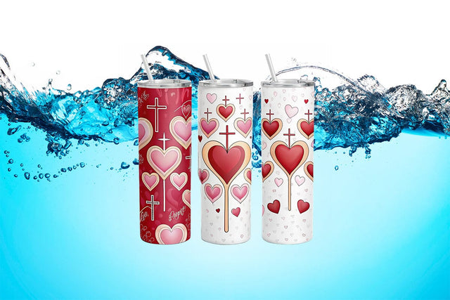 Valentine's Day Tumbler Wrap Design SVG Angelina750 