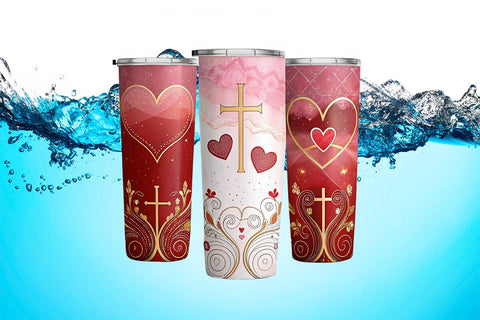Valentine's Day Tumbler Wrap Design SVG Angelina750 