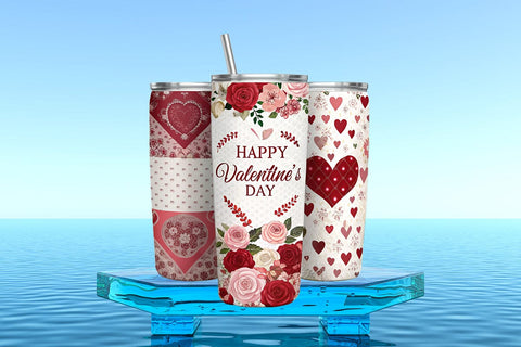 Valentine's Day Tumbler Wrap Design SVG Angelina750 