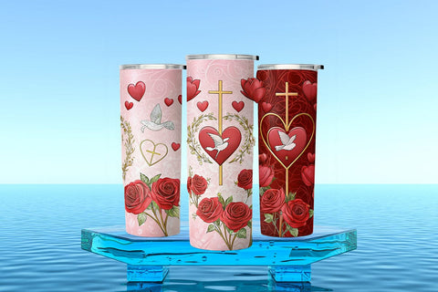 Valentine's Day Tumbler Wrap Design SVG Angelina750 