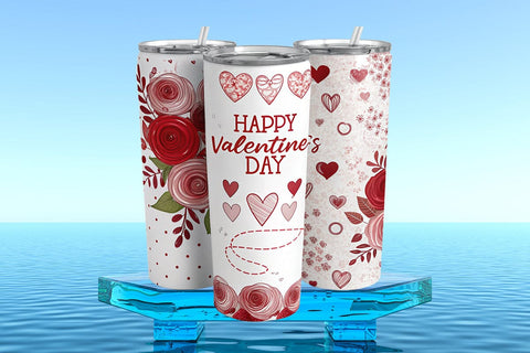 Valentine's Day Tumbler Wrap Design SVG Angelina750 