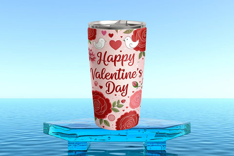 Valentine's Day Tumbler Wrap Design SVG Angelina750 