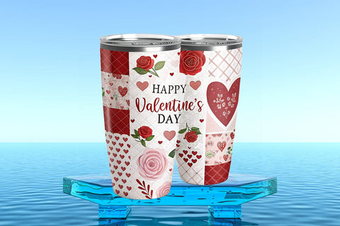 Valentine's Day Tumbler Wrap Design SVG Angelina750 