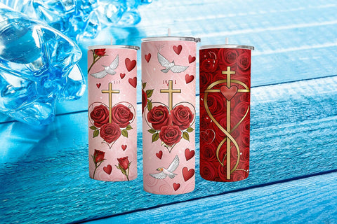 Valentine's Day Tumbler Wrap Design SVG Angelina750 