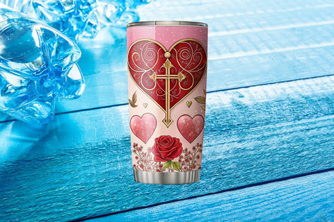 Valentine's Day Tumbler Wrap Design SVG Angelina750 