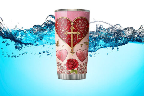 Valentine's Day Tumbler Wrap Design SVG Angelina750 