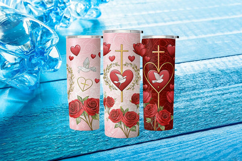Valentine's Day Tumbler Wrap Design SVG Angelina750 