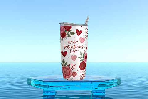 Valentine's Day Tumbler Wrap Design SVG Angelina750 
