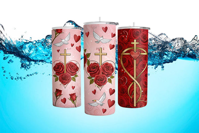 Valentine's Day Tumbler Wrap Design SVG Angelina750 