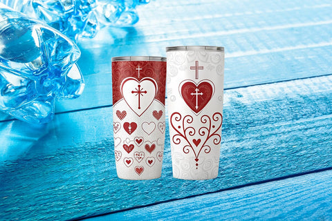 Valentine's Day Tumbler Wrap Design SVG Angelina750 