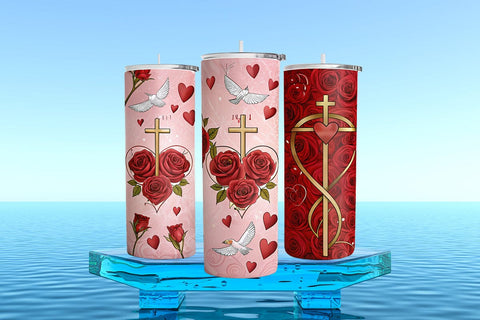 Valentine's Day Tumbler Wrap Design SVG Angelina750 