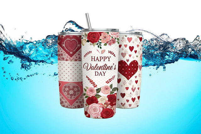 Valentine's Day Tumbler Wrap Design SVG Angelina750 