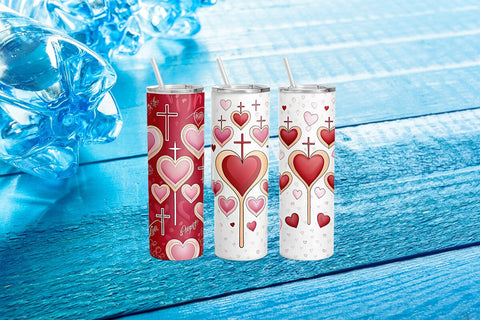 Valentine's Day Tumbler Wrap Design SVG Angelina750 