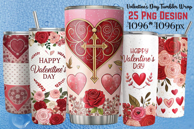 Valentine's Day Tumbler Wrap Design SVG Angelina750 