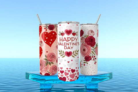 Valentine's Day Tumbler Wrap Design SVG Angelina750 