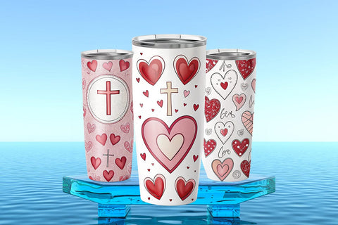 Valentine's Day Tumbler Wrap Design SVG Angelina750 