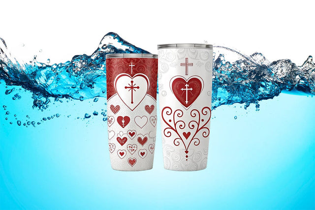 Valentine's Day Tumbler Wrap Design SVG Angelina750 