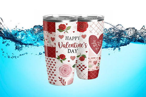 Valentine's Day Tumbler Wrap Design SVG Angelina750 