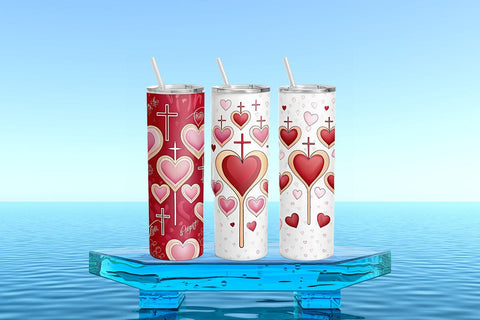 Valentine's Day Tumbler Wrap Design SVG Angelina750 