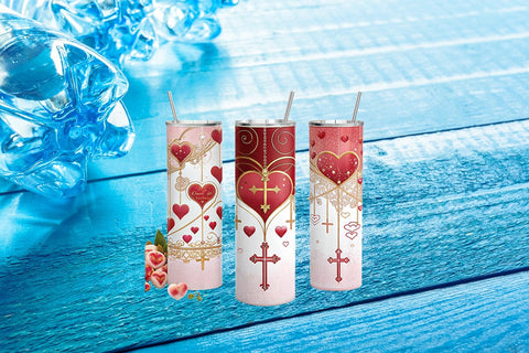 Valentine's Day Tumbler Wrap Design SVG Angelina750 