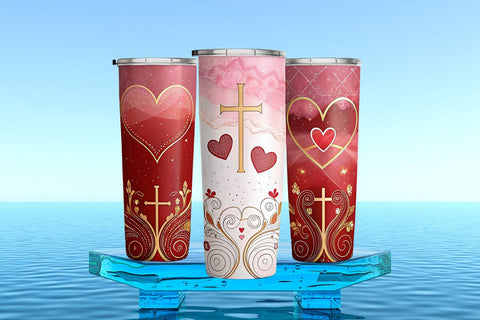 Valentine's Day Tumbler Wrap Design SVG Angelina750 