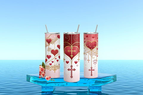 Valentine's Day Tumbler Wrap Design SVG Angelina750 