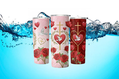 Valentine's Day Tumbler Wrap Design SVG Angelina750 