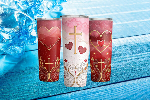 Valentine's Day Tumbler Wrap Design SVG Angelina750 