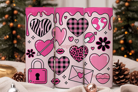 Valentine's Day Tumbler Wrap PNG Sublimation DesignSVG 