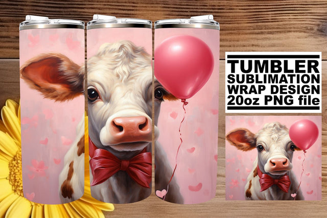 Valentine's Day Tumbler Wrap with Animals Sublimation afrosvg 