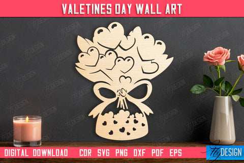 Valentine's Day Wall Art Bundle | Romantic Gift | Wall Decor | Wood Art Ideas | CNC Files SVG Fly Design 