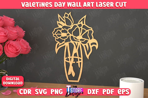 Valentine's Day Wall Art Bundle | Romantic Gift | Wall Decor | Wood Art Ideas | CNC Files SVG The T Store Design 