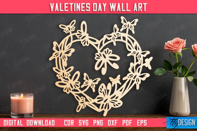 Valentine's Day Wall Art | Romantic Gift | Wall Decor | Wood Art Ideas | CNC File SVG Fly Design 