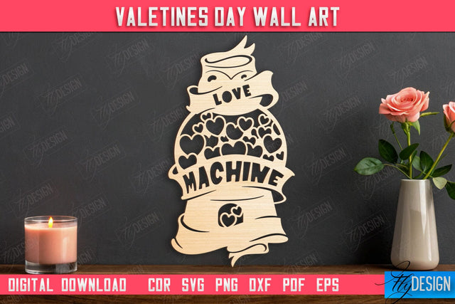 Valentine's Day Wall Art | Romantic Gift | Wall Decor | Wood Art Ideas | CNC File SVG Fly Design 