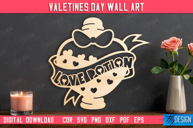 Valentine's Day Wall Art | Romantic Gift | Wall Decor | Wood Art Ideas | CNC File SVG Fly Design 