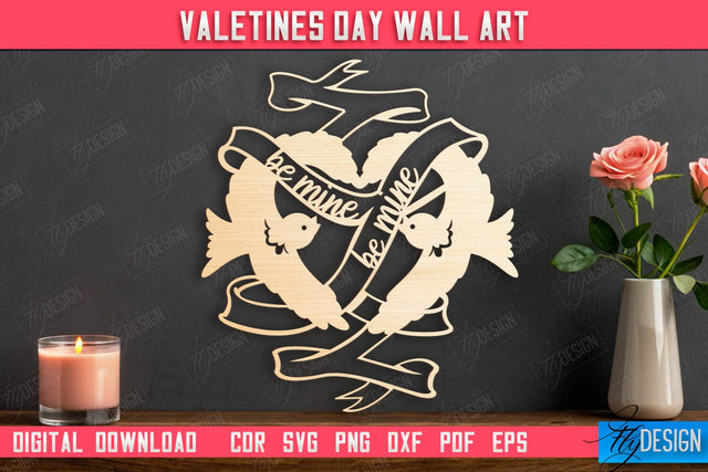 Valentine's Day Wall Art | Romantic Gift | Wall Decor | Wood Art Ideas | CNC File SVG Fly Design 