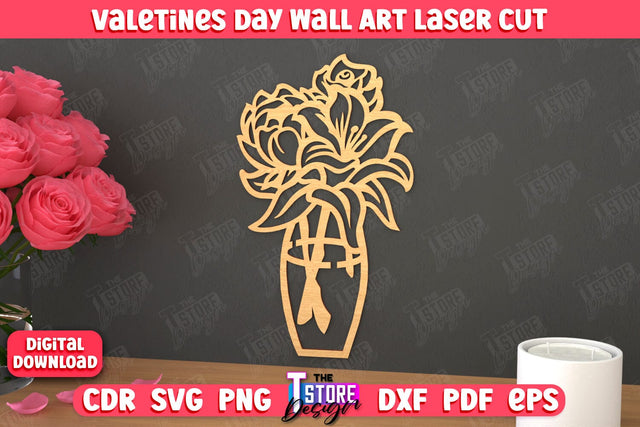 Valentine's Day Wall Art | Romantic Gift | Wall Decor | Wood Art Ideas | CNC File SVG The T Store Design 
