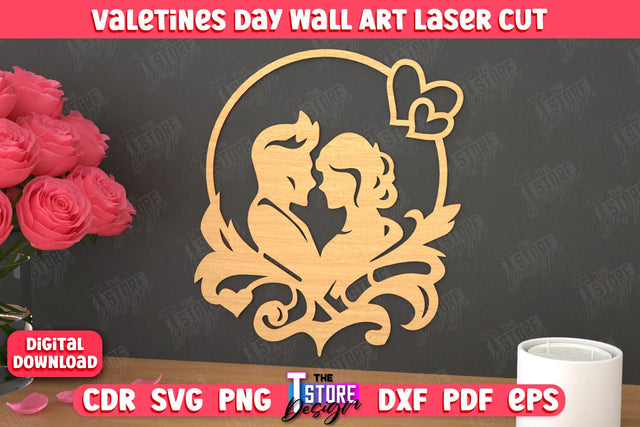Valentine's Day Wall Art | Romantic Gift | Wall Decor | Wood Art Ideas | CNC File SVG The T Store Design 