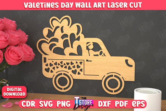 Valentine's Day Wall Art | Romantic Gift | Wall Decor | Wood Art Ideas | CNC File SVG The T Store Design 