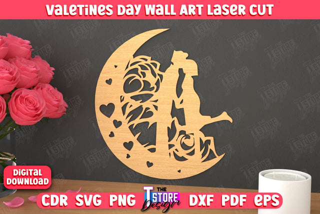 Valentine's Day Wall Art | Romantic Gift | Wall Decor | Wood Art Ideas | CNC File SVG The T Store Design 