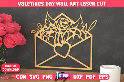 Valentine's Day Wall Art | Romantic Gift | Wall Decor | Wood Art Ideas | CNC File SVG The T Store Design 